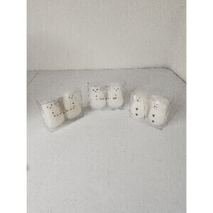 Lot of 3 Packages Of 2 Christmas Floating Candles 2 1/2" Snowmen White